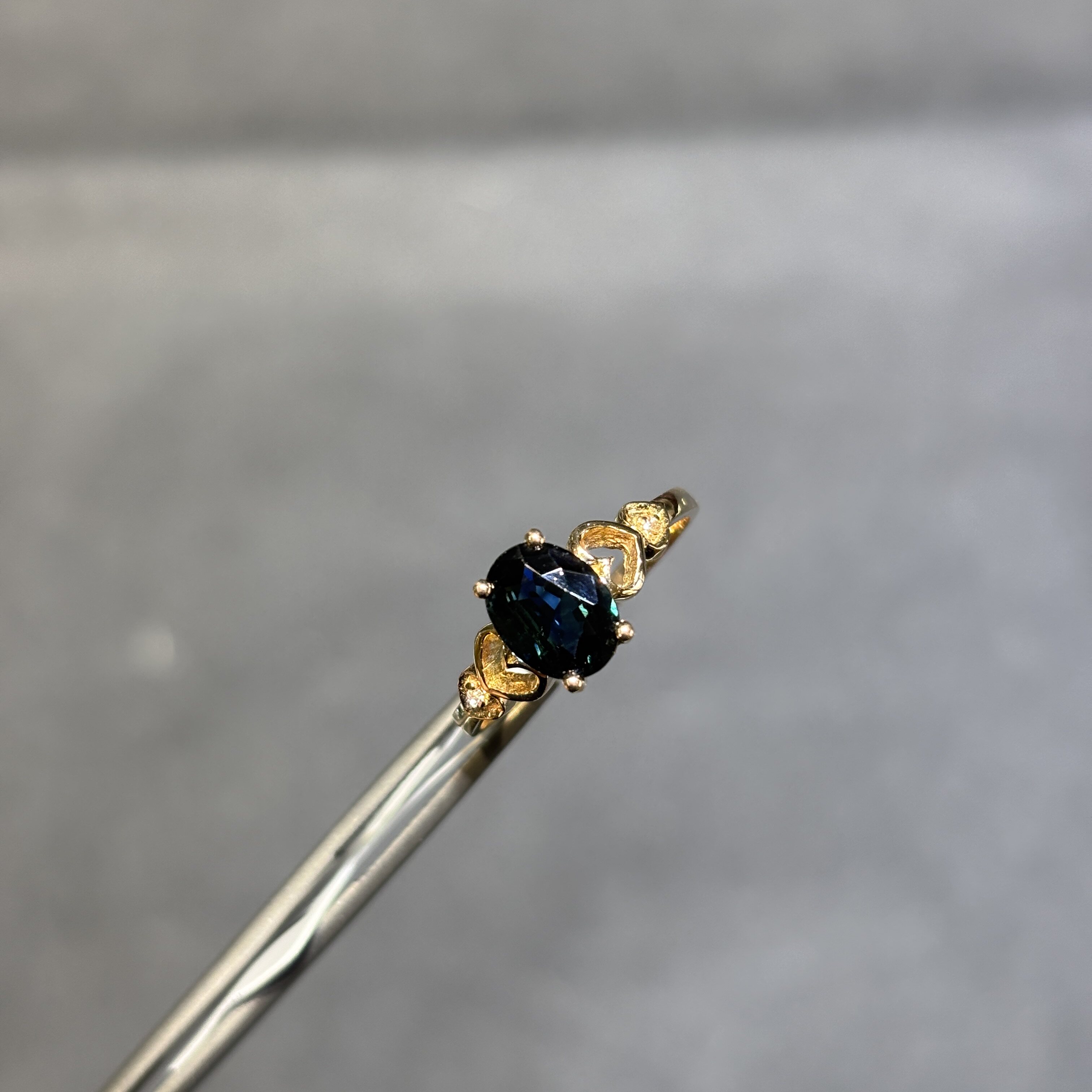18k gold natural sapphire ring Shandong mining area
