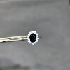 18k white gold natural sapphire ring Princess Diana style