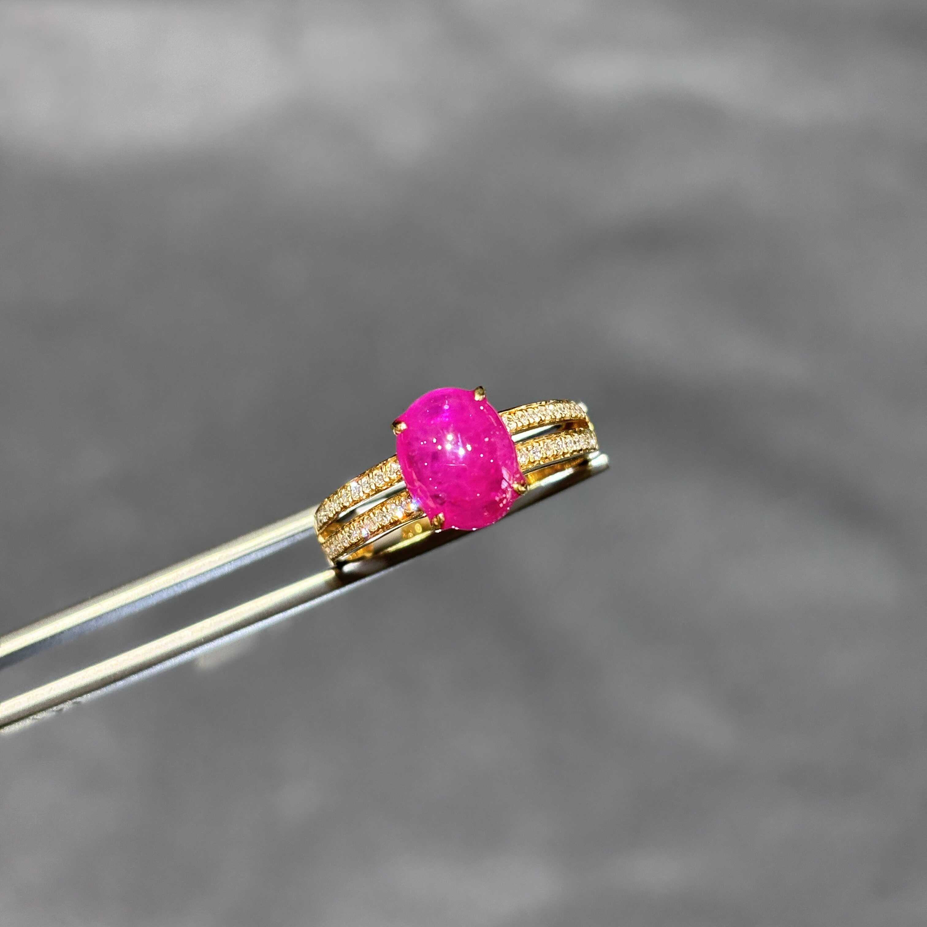 Jewelry Secrets 18k Yellow Gold Burmese Ruby Ring