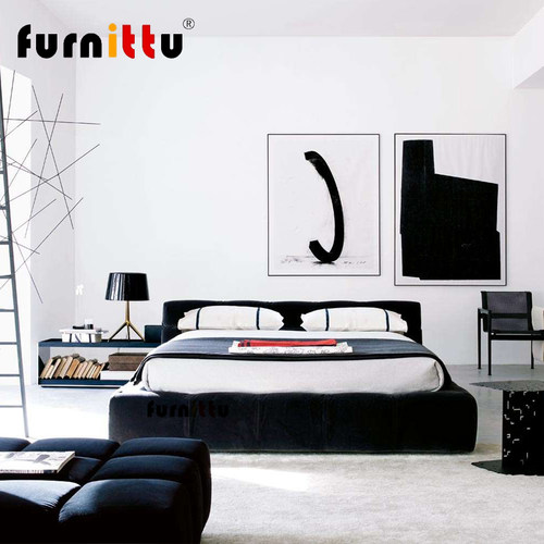 高端furnittu意大利设计师家具Tufty-Bed床ULLLO卧室样板房皮艺床 - 图1
