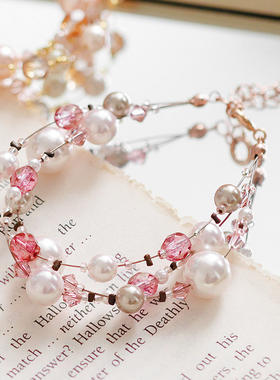 osewaya仿珍珠彩色三层日常手链