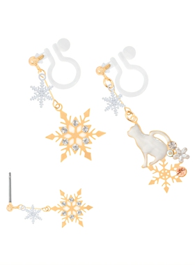 OSEWAYA灵动俏皮雪花猫咪耳环