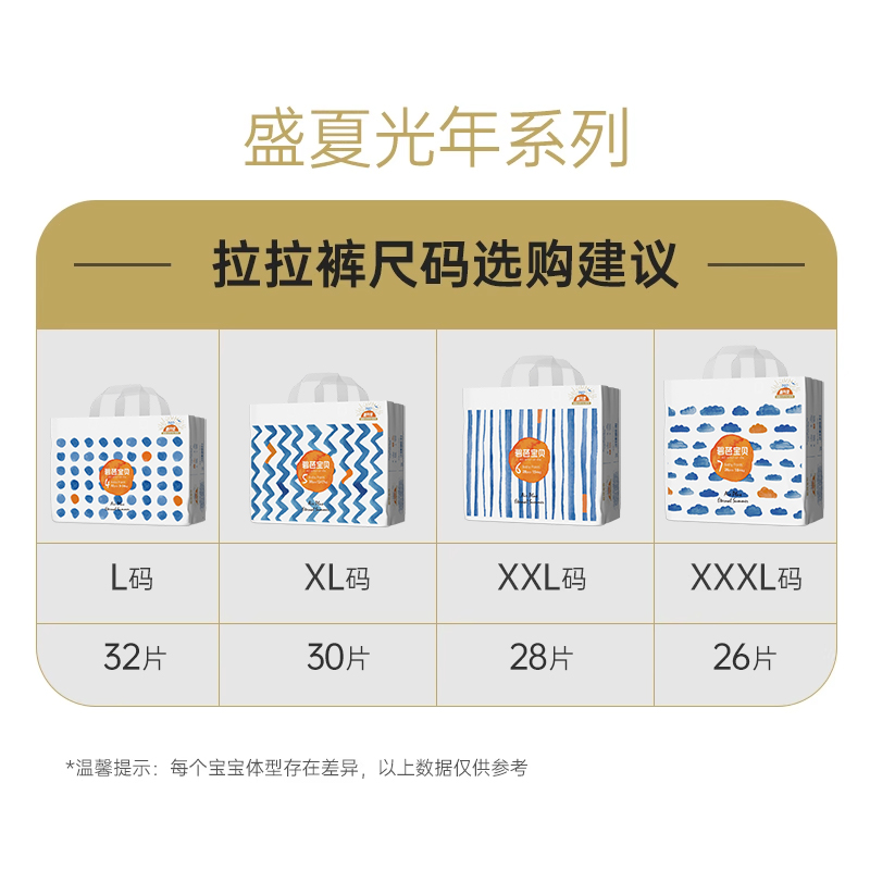 碧芭宝贝盛夏光年拉拉裤训练裤超薄透气L-3XL宝宝大码尿不湿尿片 - 图0