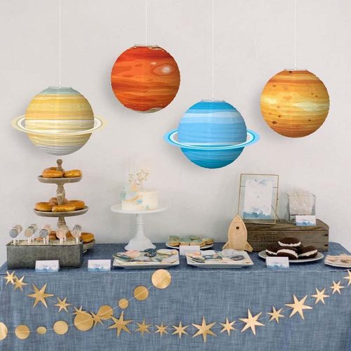 星空太空星球主题纸灯笼生日周岁派对装饰品幼儿园环创六一节布置 - 图2