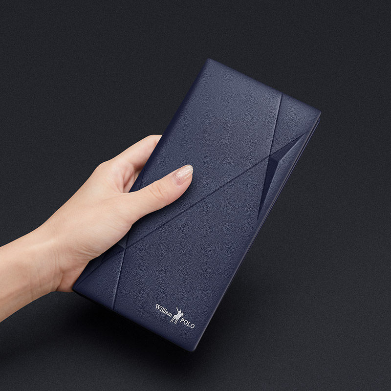 英皇保罗2020新款男长款真皮潮钱包 williampolo钱包