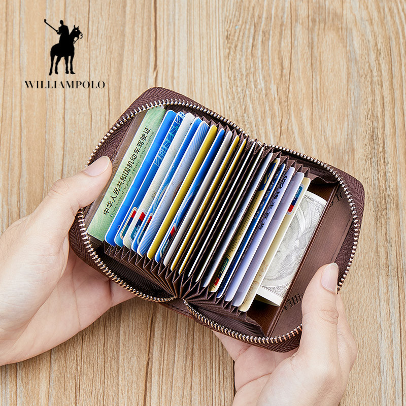 英皇保罗小卡包男士真皮防盗卡片套 williampolo卡包