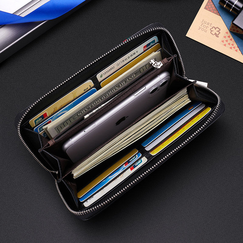 英皇保罗男长款2021新款真皮潮钱包 williampolo钱包