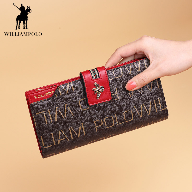 英皇保罗防盗刷长款女士韩版零钱包 williampolo钱包
