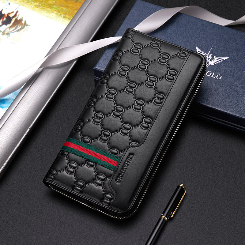 英皇保罗男长款2021新款真皮潮钱包 williampolo钱包