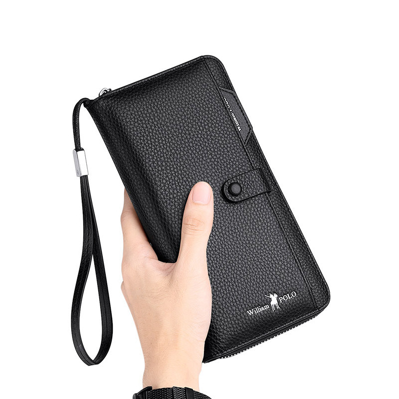 英皇保罗防盗刷男士真皮多功能钱包 williampolo钱包