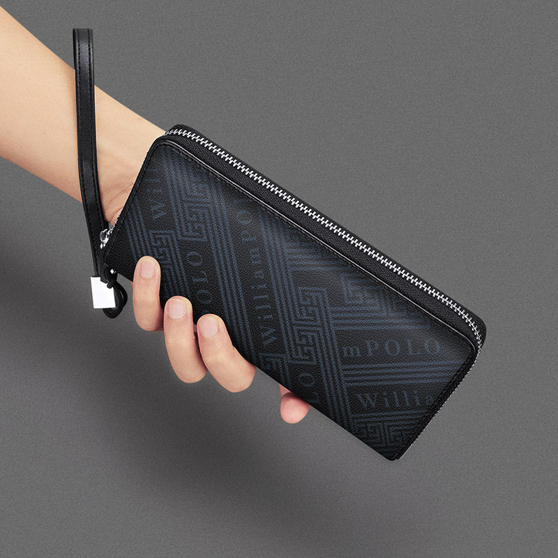 英皇保罗男士真皮长款新款潮牌钱包 williampolo钱包