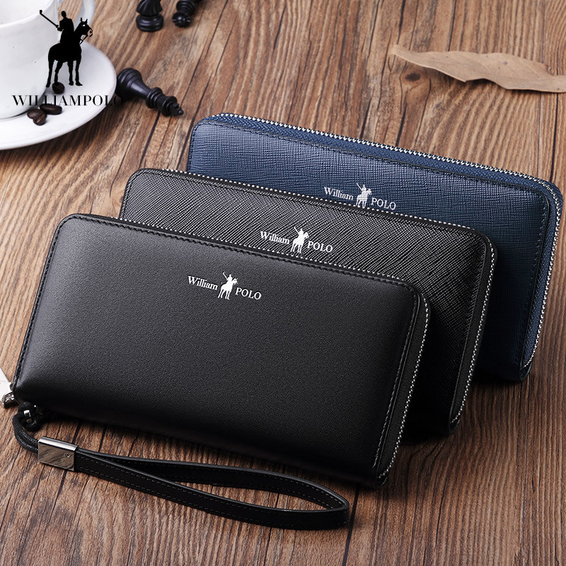 英皇保罗男士多卡位简约长款钱包 williampolo卡包