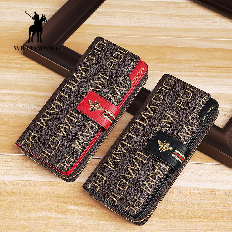 英皇保罗防盗刷长款大容量女式钱包 williampolo卡包