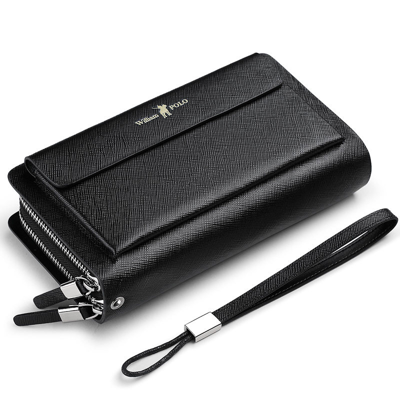 英皇保罗大容量真皮长款拉链钱包 williampolo钱包