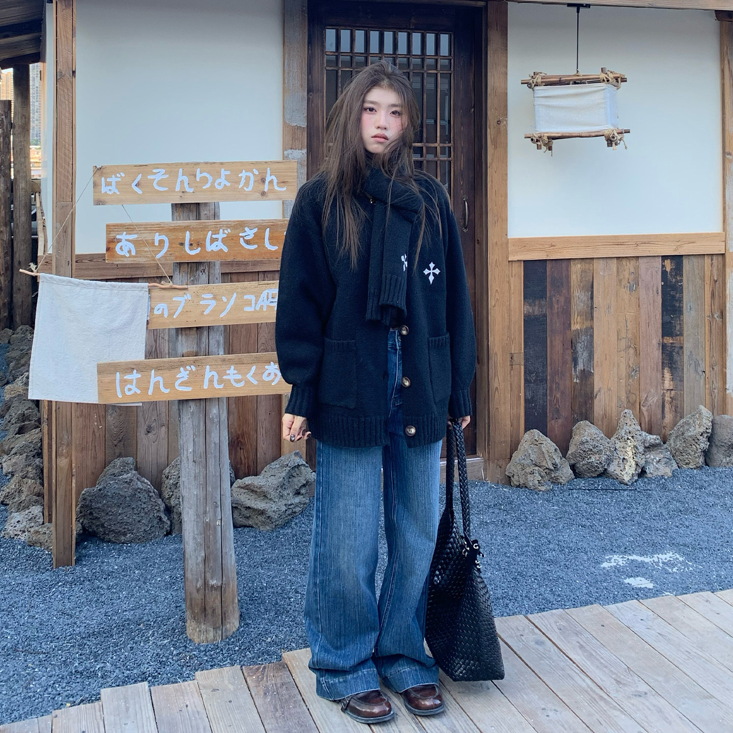 橘子树在哪儿复古高腰蓝色竹节牛仔裤女秋季垂感窄版直筒显瘦裤子,淘宝优惠券,粉丝福利购,淘宝优惠卷