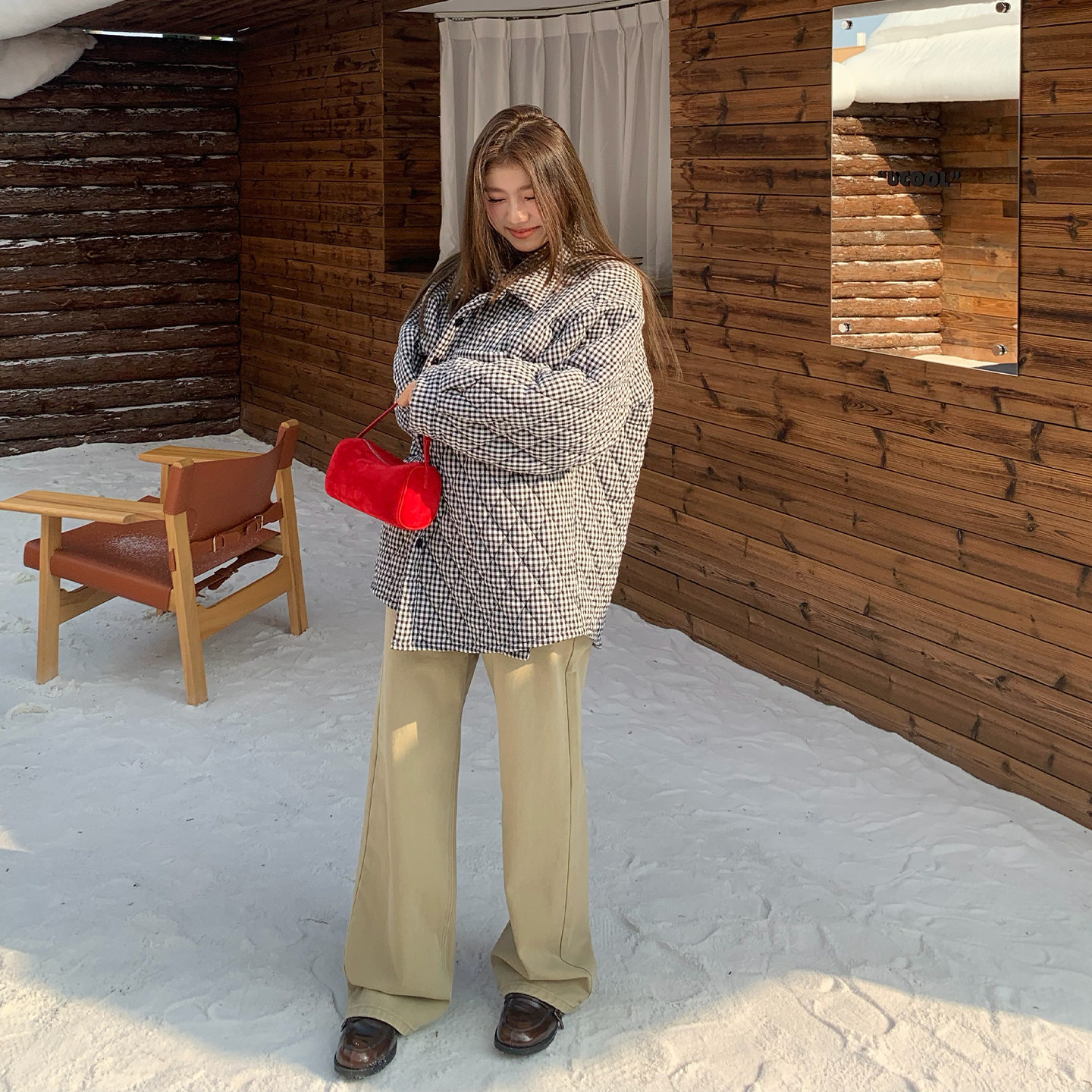 橘子树在哪儿高腰卡其色牛仔裤女秋季设计感复古简约直筒显瘦裤子,淘宝优惠券,粉丝福利购,淘宝优惠卷