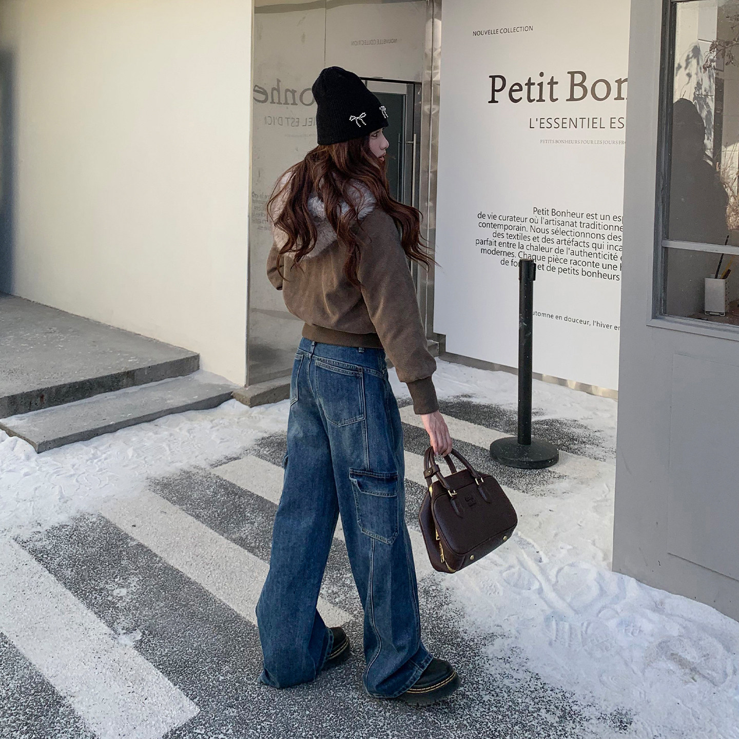 橘子树在哪儿蓝色加绒阔腿牛仔裤女冬季垂感休闲宽松直筒拖地裤子,淘宝优惠券,粉丝福利购,淘宝优惠卷