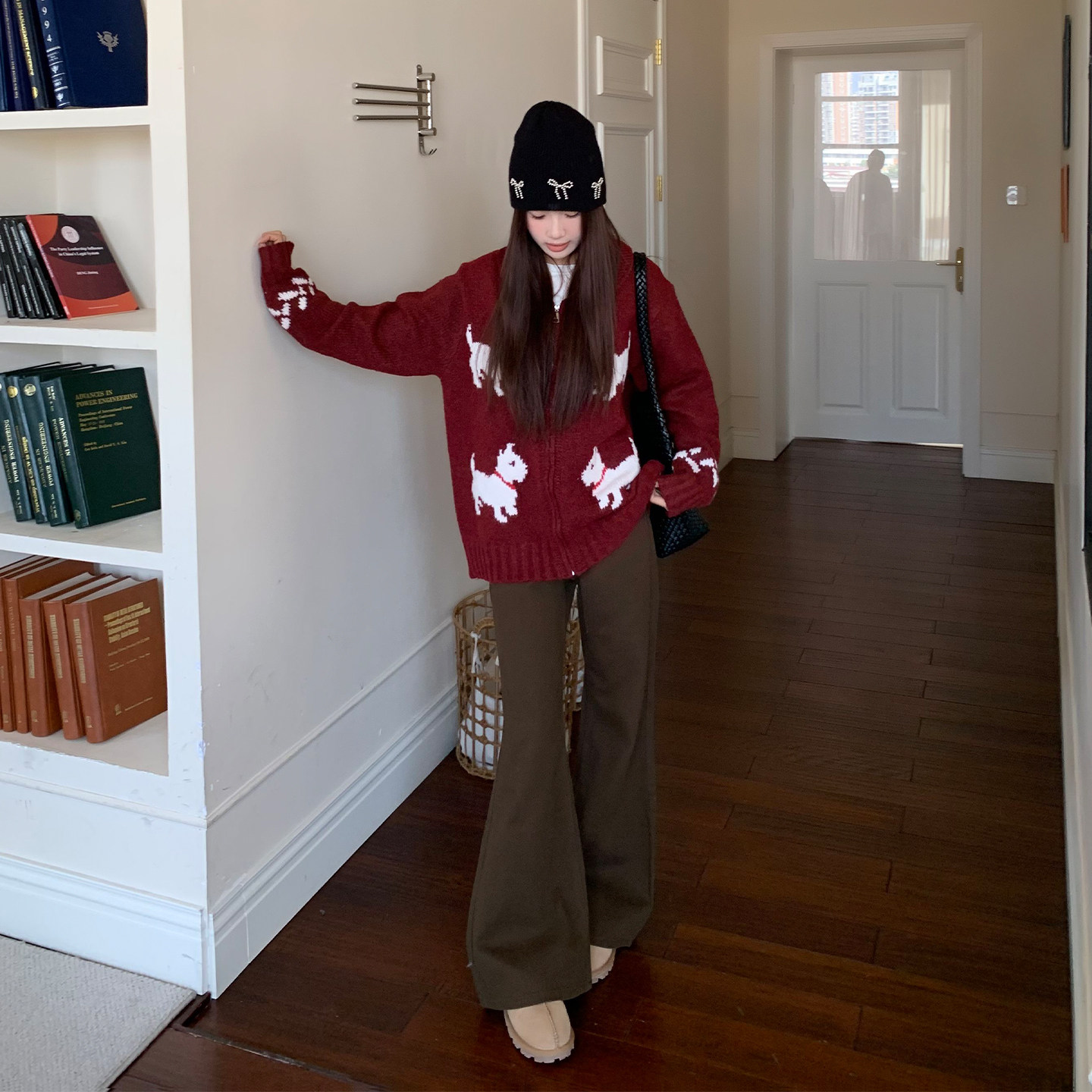 橘子树在哪儿复古咖色加绒微喇牛仔裤女冬季不贴腿直筒显瘦马蹄裤,淘宝优惠券,粉丝福利购,淘宝优惠卷