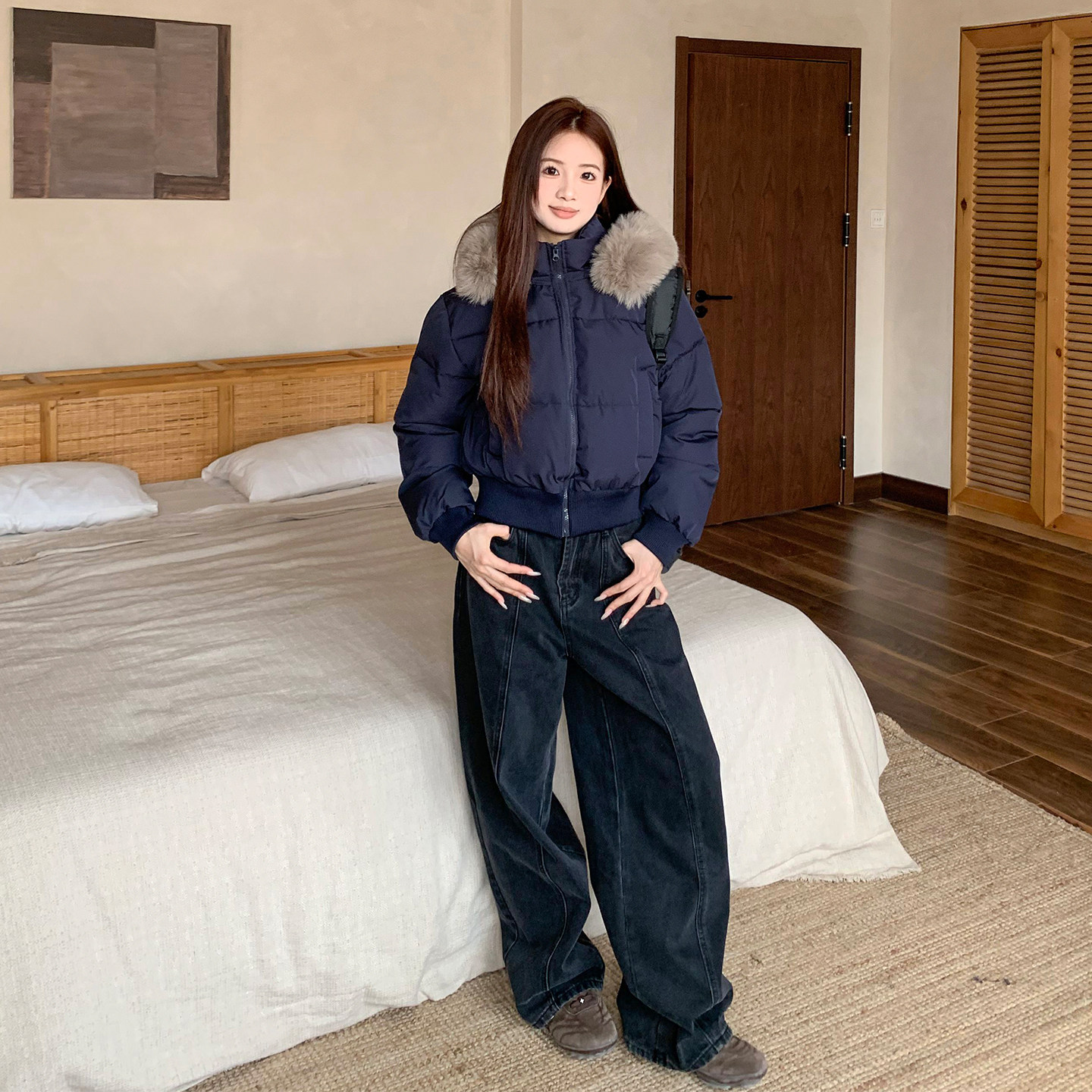 橘子树在哪儿巨好看冬装毛领棉衣棉服冬季女款保暖收腰显瘦短外套,淘宝优惠券,粉丝福利购,淘宝优惠卷