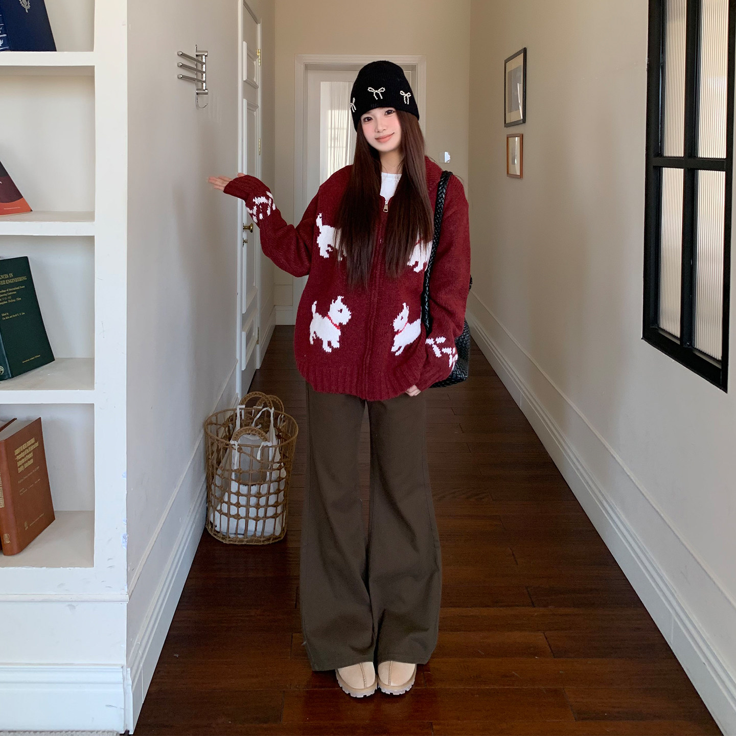 橘子树在哪儿复古咖色加绒微喇牛仔裤女冬季不贴腿直筒显瘦马蹄裤,淘宝优惠券,粉丝福利购,淘宝优惠卷