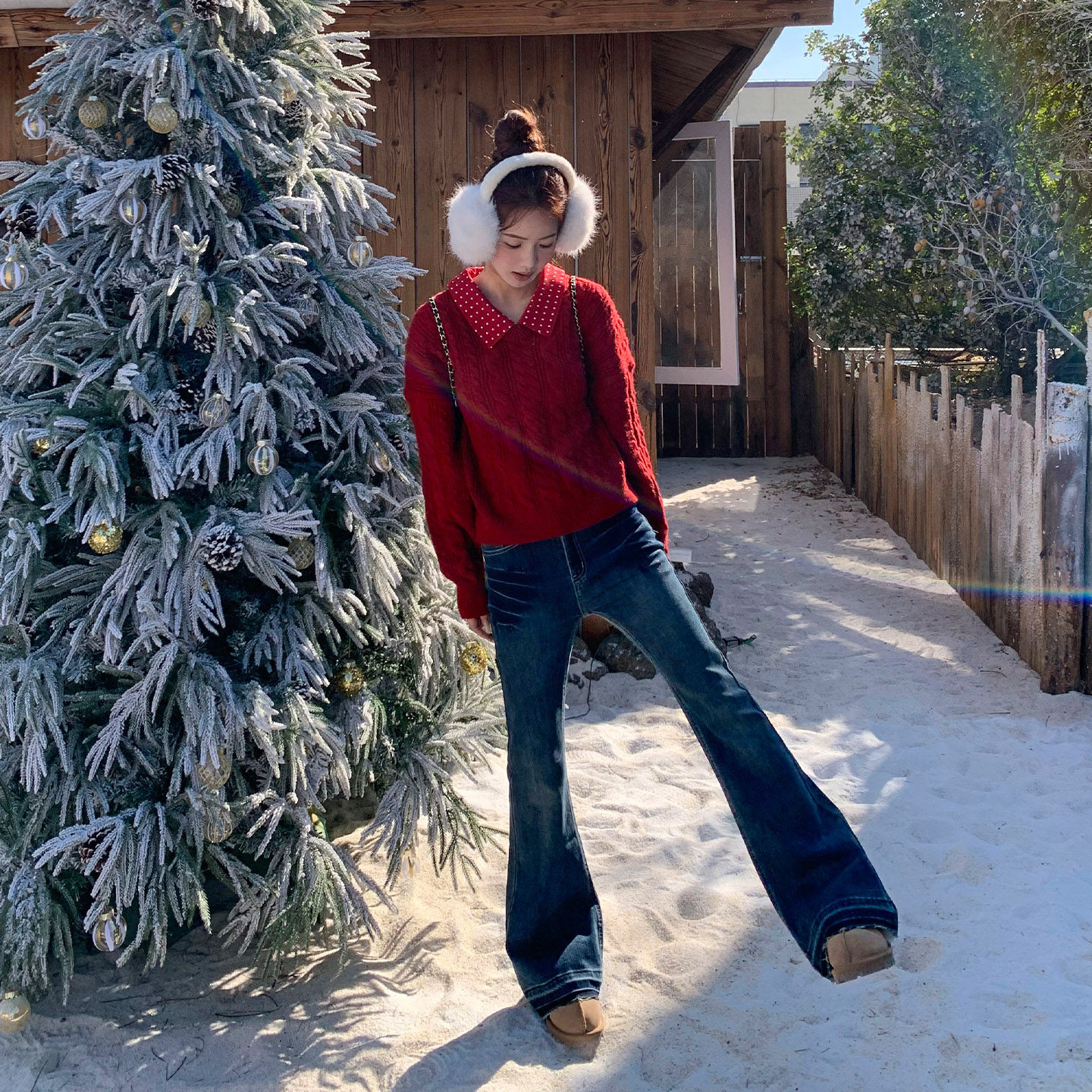 橘子树在哪儿蓝色微喇牛仔裤女冬季低腰弹力喇叭裤修身显瘦马蹄裤,淘宝优惠券,粉丝福利购,淘宝优惠卷