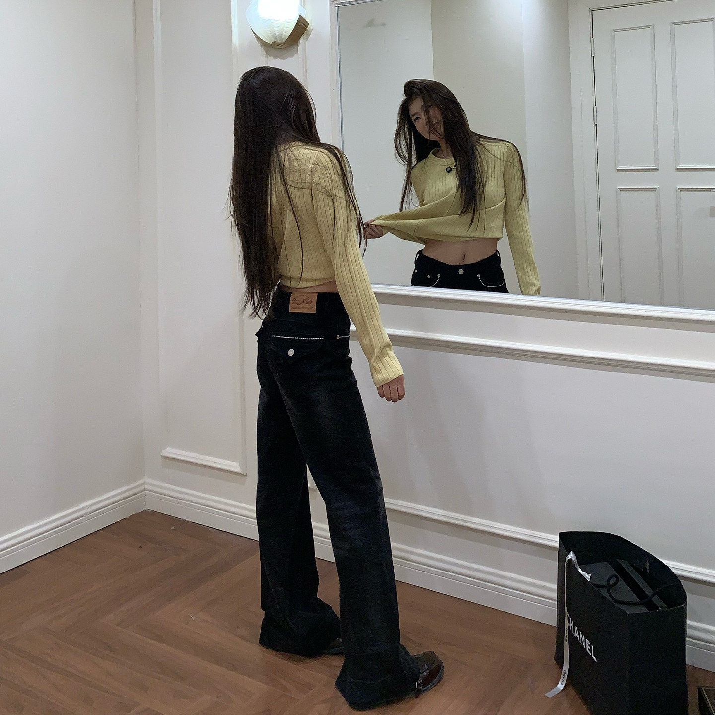 橘子树在哪儿易梦玲同款微喇牛仔裤女秋季不贴腿弹力显瘦气质裤子,淘宝优惠券,粉丝福利购,淘宝优惠卷