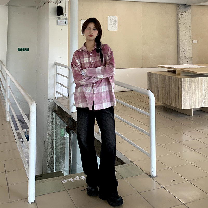 橘子树在哪儿复古蓝色水洗牛仔裤女秋季高腰显瘦百搭直筒拖地长裤,淘宝优惠券,粉丝福利购,淘宝优惠卷