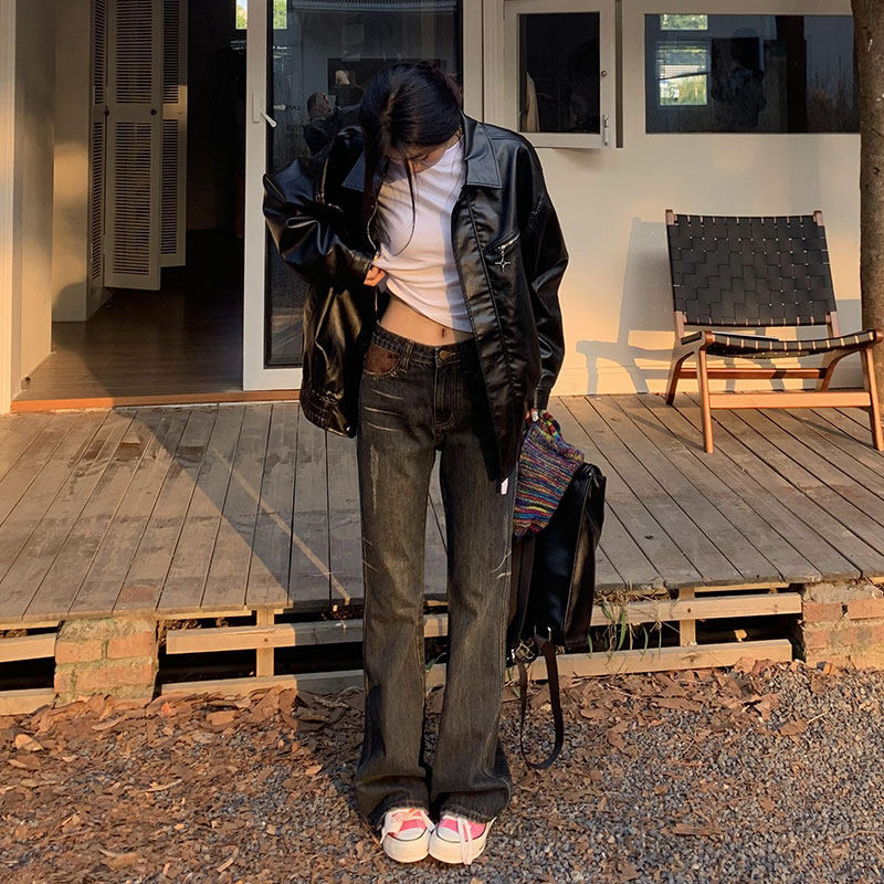 橘子树在哪儿美式辣妹低腰微喇牛仔裤女秋冬设计感小众修身拖地裤,淘宝优惠券,粉丝福利购,淘宝优惠卷