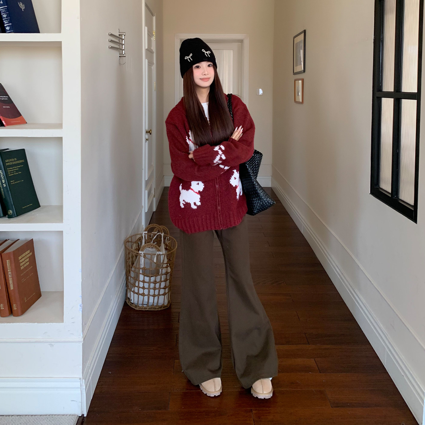 橘子树在哪儿复古咖色加绒微喇牛仔裤女冬季不贴腿直筒显瘦马蹄裤,淘宝优惠券,粉丝福利购,淘宝优惠卷