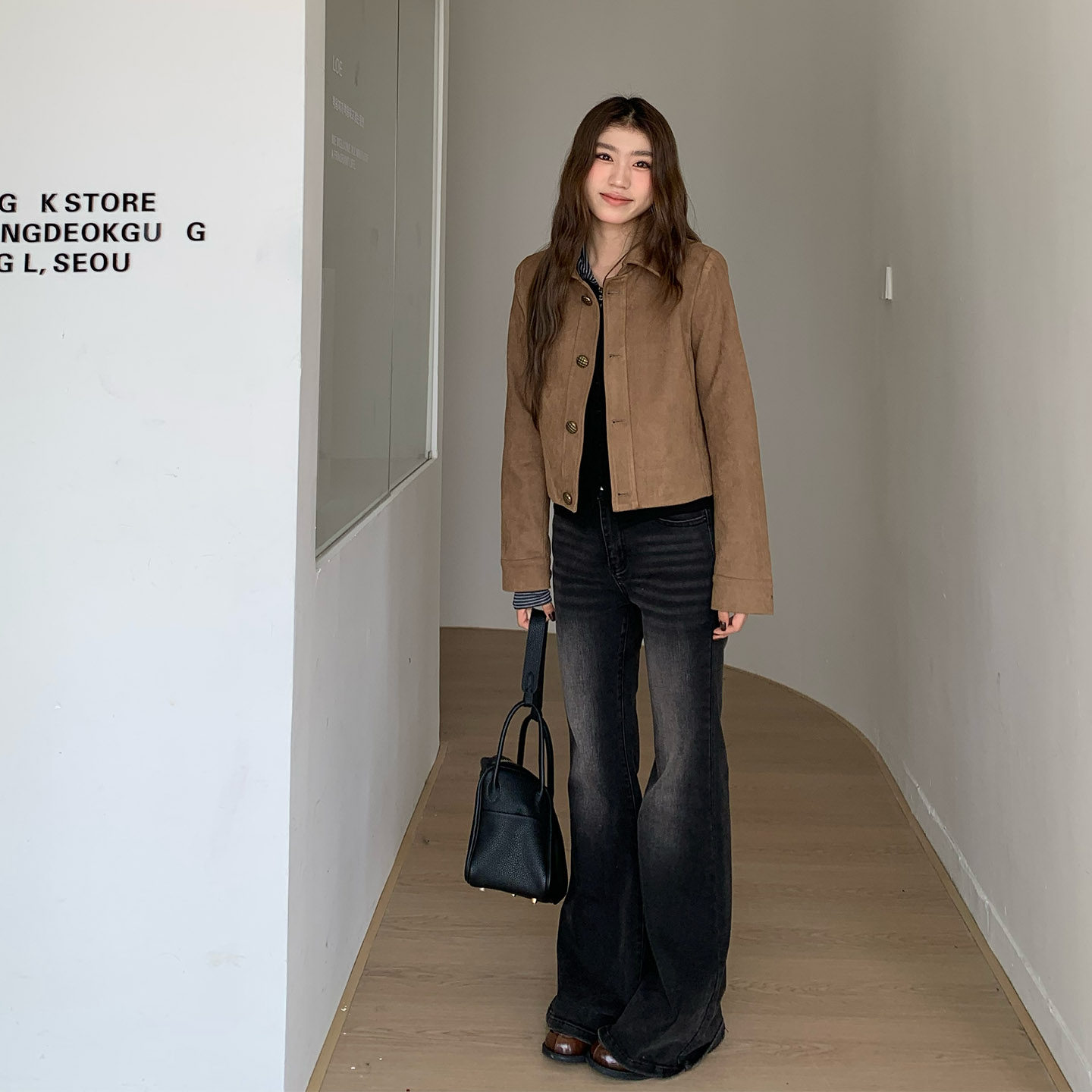 橘子树在哪儿高腰水洗喇叭牛仔裤女秋季设计感直筒显瘦猫须马蹄裤,淘宝优惠券,粉丝福利购,淘宝优惠卷