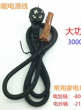 老式三孔电源线电饭煲电饭锅电炒锅老式两孔三插头纯铜电源连接线