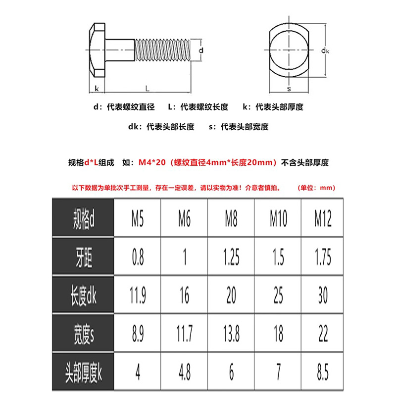 M5M6M8M10M12mm 304不锈钢T型螺丝 T型槽用螺栓 T形压板螺丝 GB37