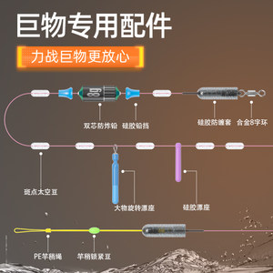 佳钓尼大物线组套装青鱼鲟鱼巨物成品线组超强拉力加固钓鱼线主线