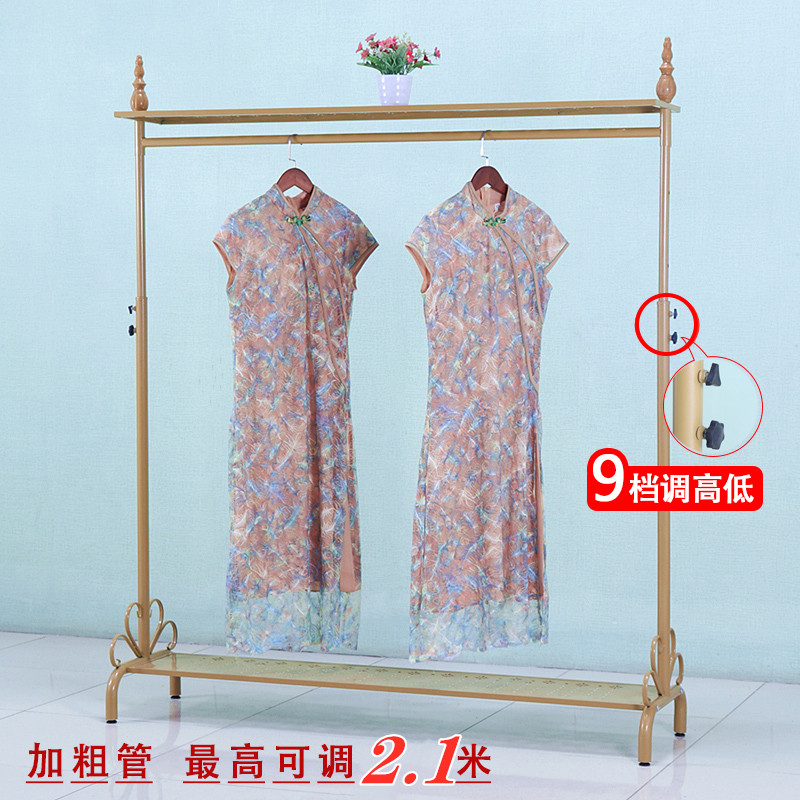 复古铁艺服装店展示架落地挂衣架高度升降伸缩架中岛架货架陈列架