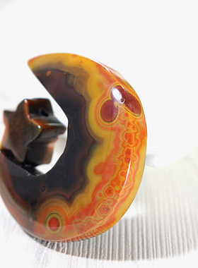 星月情缘吊坠宣化战国红玛瑙天眼项坠挂坠项链毛衣链挂件情侣款