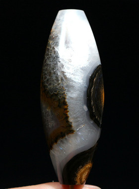 蒙天珠玛瑙水晶龙鳞龟背一眼天珠