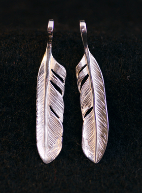 菊地健纯银吊坠男女款小羽毛