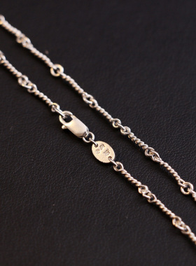 一休老银匠制作925竹节链男女款