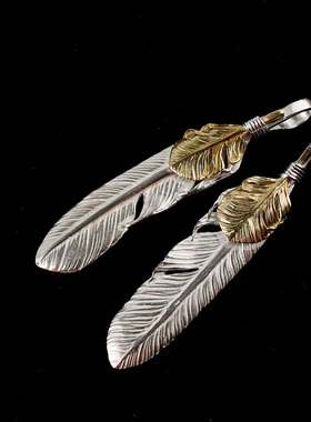 一休菊地健纯银吊坠男女款小羽毛