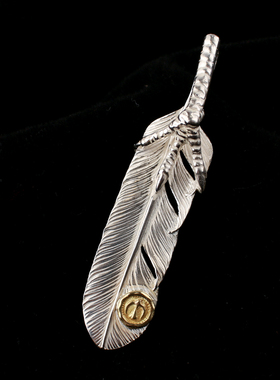 高桥吾郎印第安风格纯银小羽毛