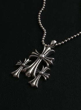 一休老银匠男女925三十字架吊坠