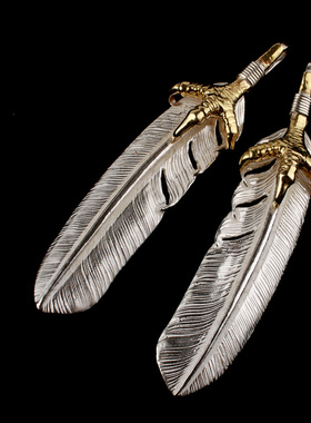 高桥吾郎手工制作纯银羽毛吊坠