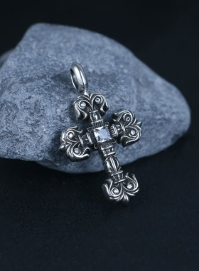 一休老银匠迷你火焰十字架朋克风