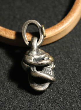 升级一休高山隆纯银独眼镶铜吊坠