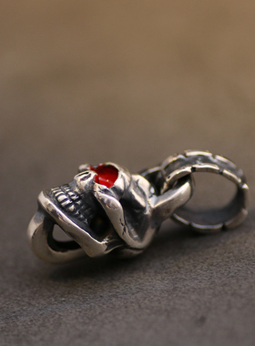 全新手工高山隆纯银骷髅吊坠