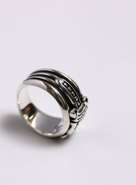 一休老银匠s925纯银情侣戒指宝剑