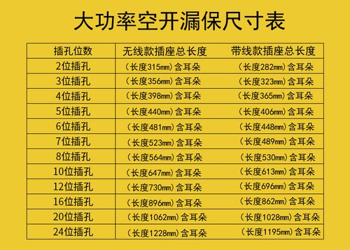 32A8000W大功率排插座PDU带空开漏保过载16A家用工业无线接拖线板-图2