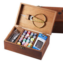 Needle Wire Box Suit Home Needle Wire Bag Cross Stitch Tool Sewing Needle Line Containing Box Solid Wood Needle Wire Box