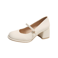 туфли 玛丽珍女鞋2024新款春秋时尚百搭法式中粗跟单鞋温柔配裙子高跟鞋