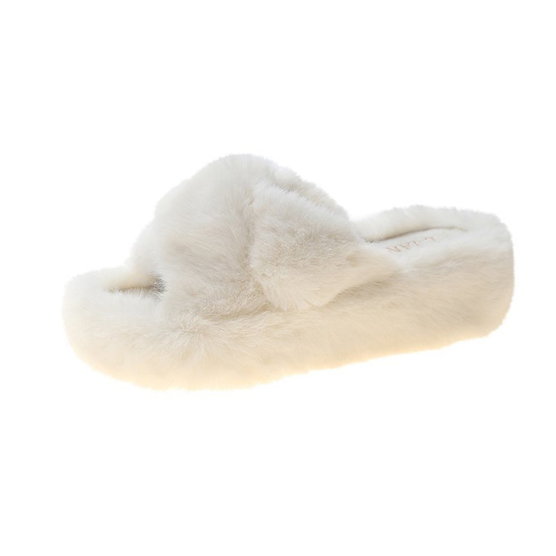 毛毛拖鞋女夏外穿2025年新款时尚百搭网红交叉松糕厚底凉拖ins潮,淘宝优惠券,粉丝福利购,淘宝优惠卷